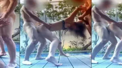  Để bạn thân chơi threesome với bé sugar baby chân dài xinh xắn bên bể bơi