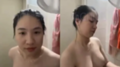 Gái vú bự, vừa call với người yêu vừa tắm
